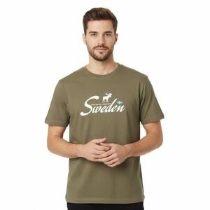 South West T-Shirt Small Brown‎ Graphic Print Sweden Moose Crewneck Urban Cool